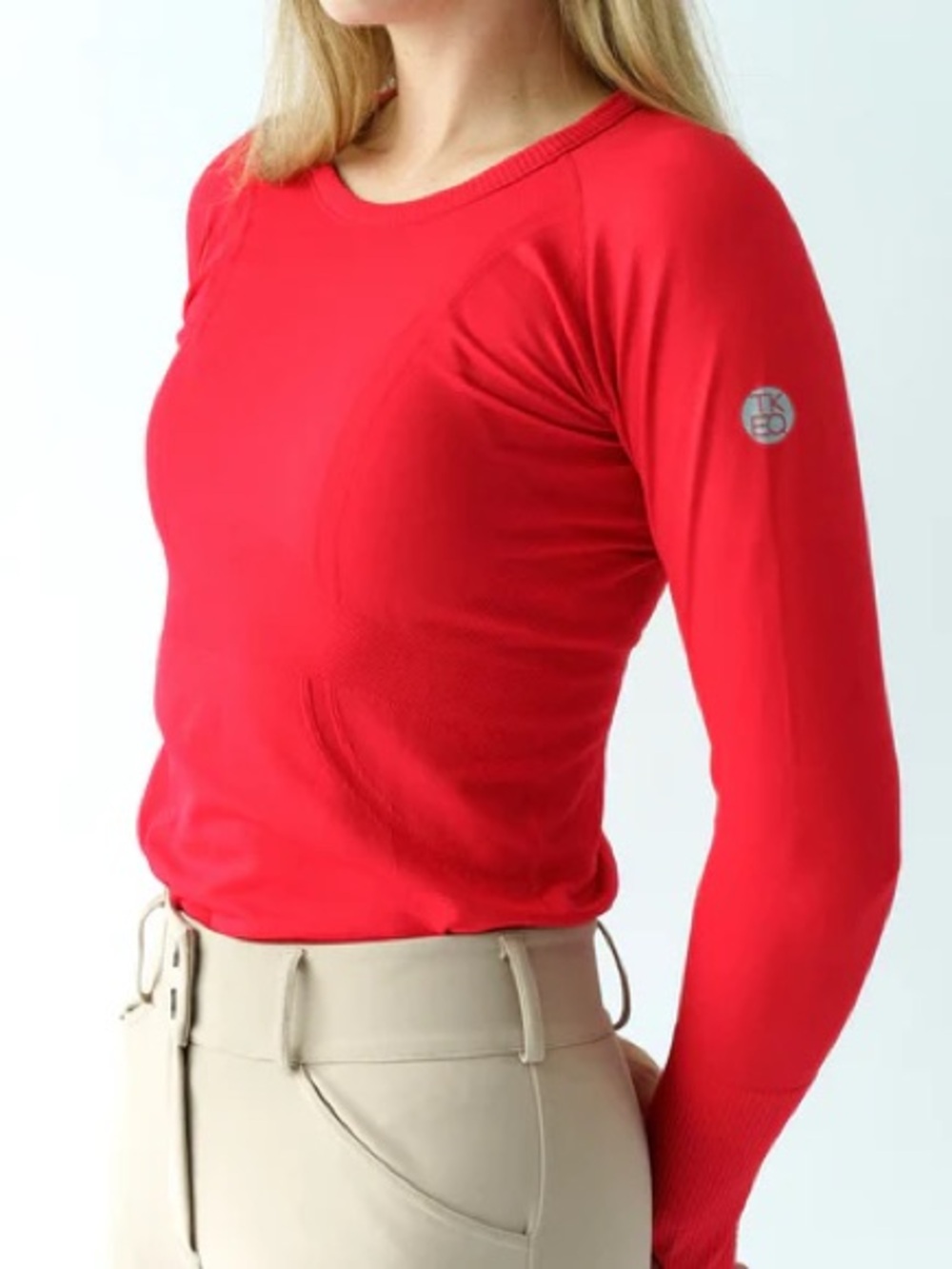 TKEQ EQUESTRIAN - KENNEDY SEAMLESS LONG SLEEVE - S/M - ROUGE